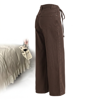 Womens High Waist Wide Leg Denim Pants